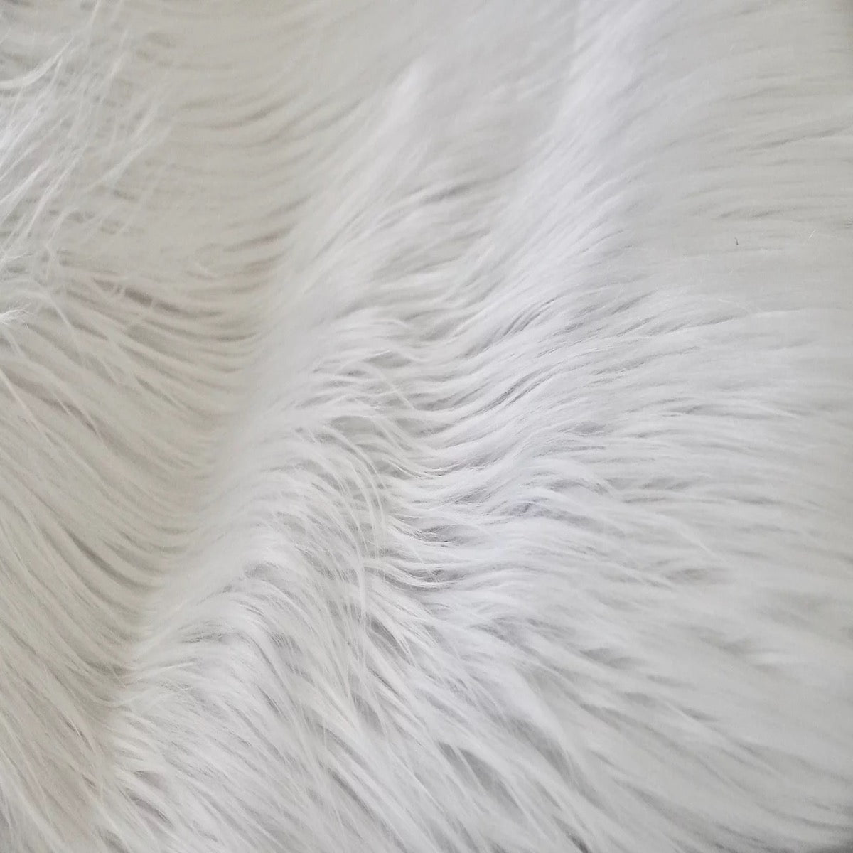 White Shaggy Long Pile Faux Fur Fabric (4") - Fashion Fabrics LLC