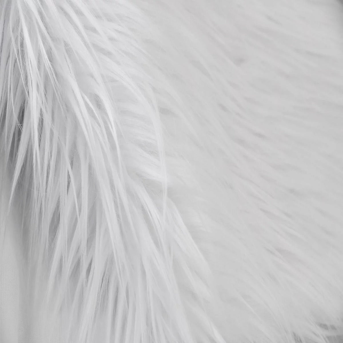 White Shaggy Long Pile Faux Fur Fabric (4") - Fashion Fabrics LLC