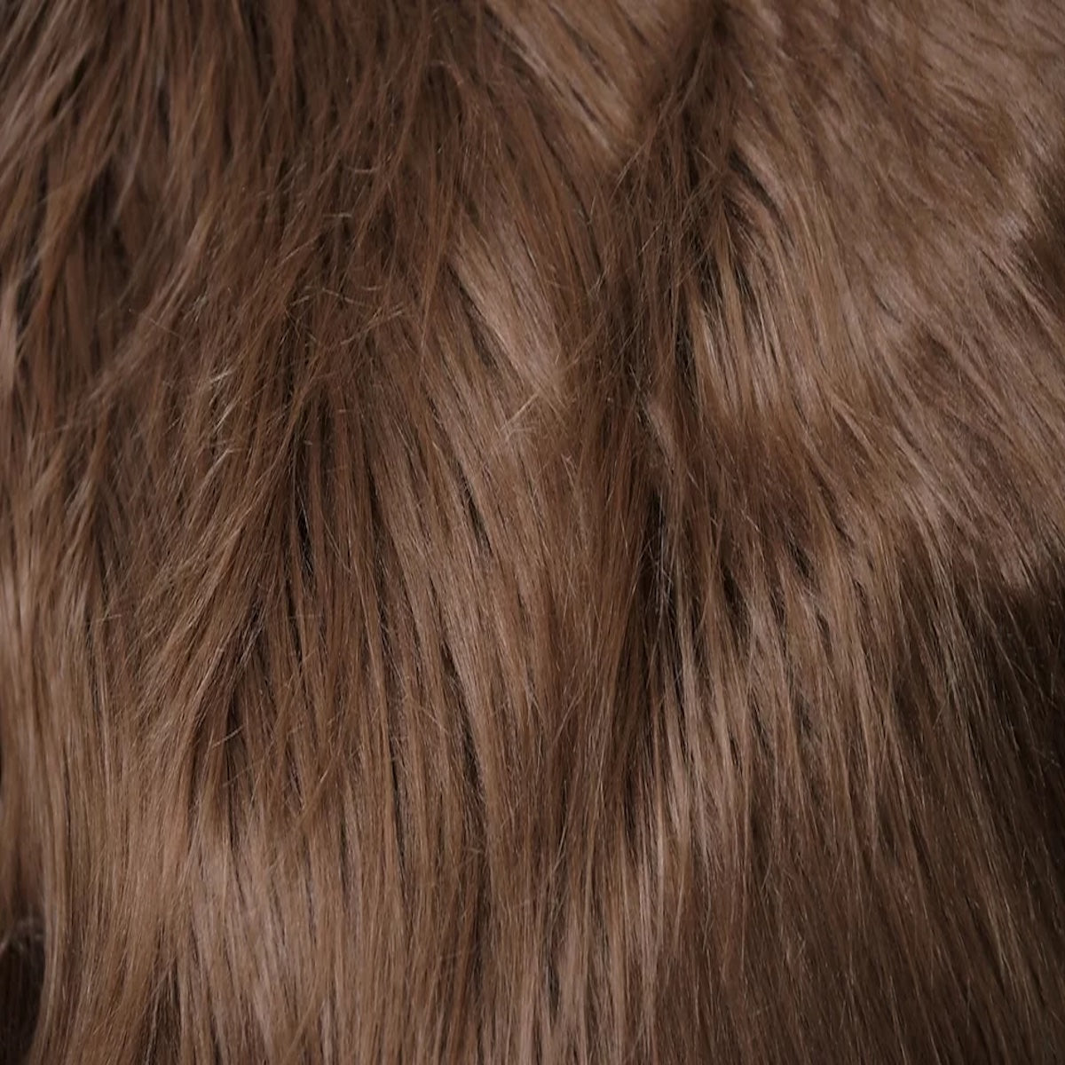 Chocolate Brown Shaggy Long Pile Faux Fur Fabric (4") - Fashion Fabrics LLC