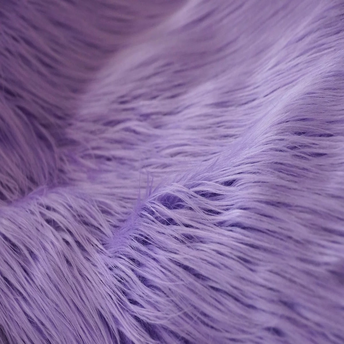 Lavender Purple Shaggy Long Pile Faux Fur Fabric (4") - Fashion Fabrics LLC