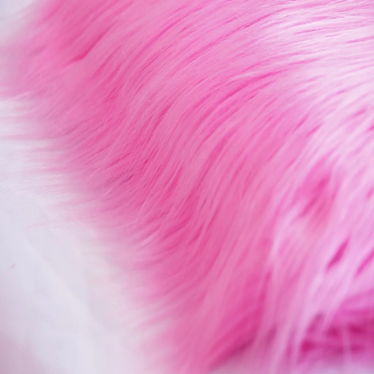 Pink Shaggy Long Pile Faux Fur Fabric (4") - Fashion Fabrics LLC