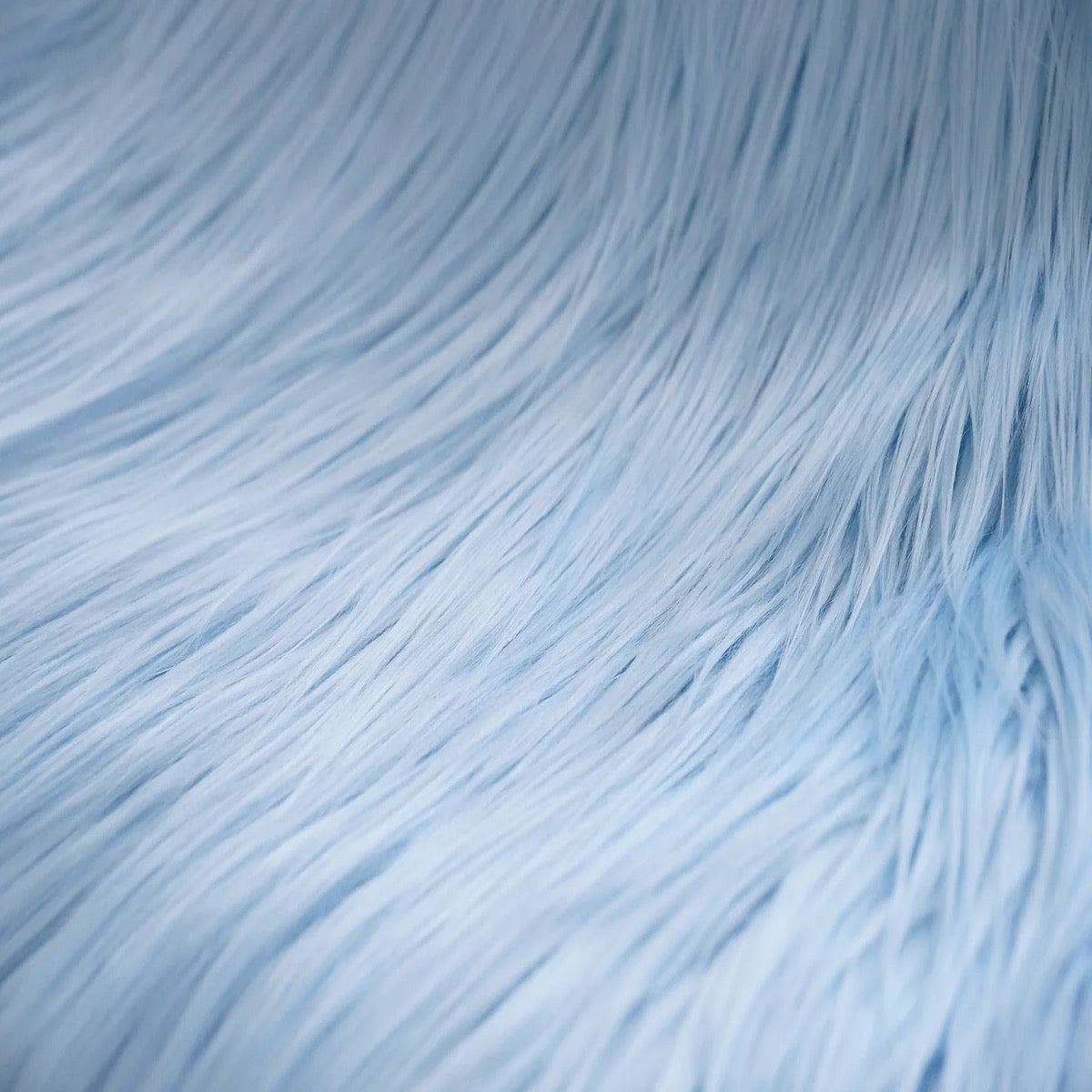 Baby Blue Shaggy Long Pile Faux Fur Fabric (4") - Fashion Fabrics LLC