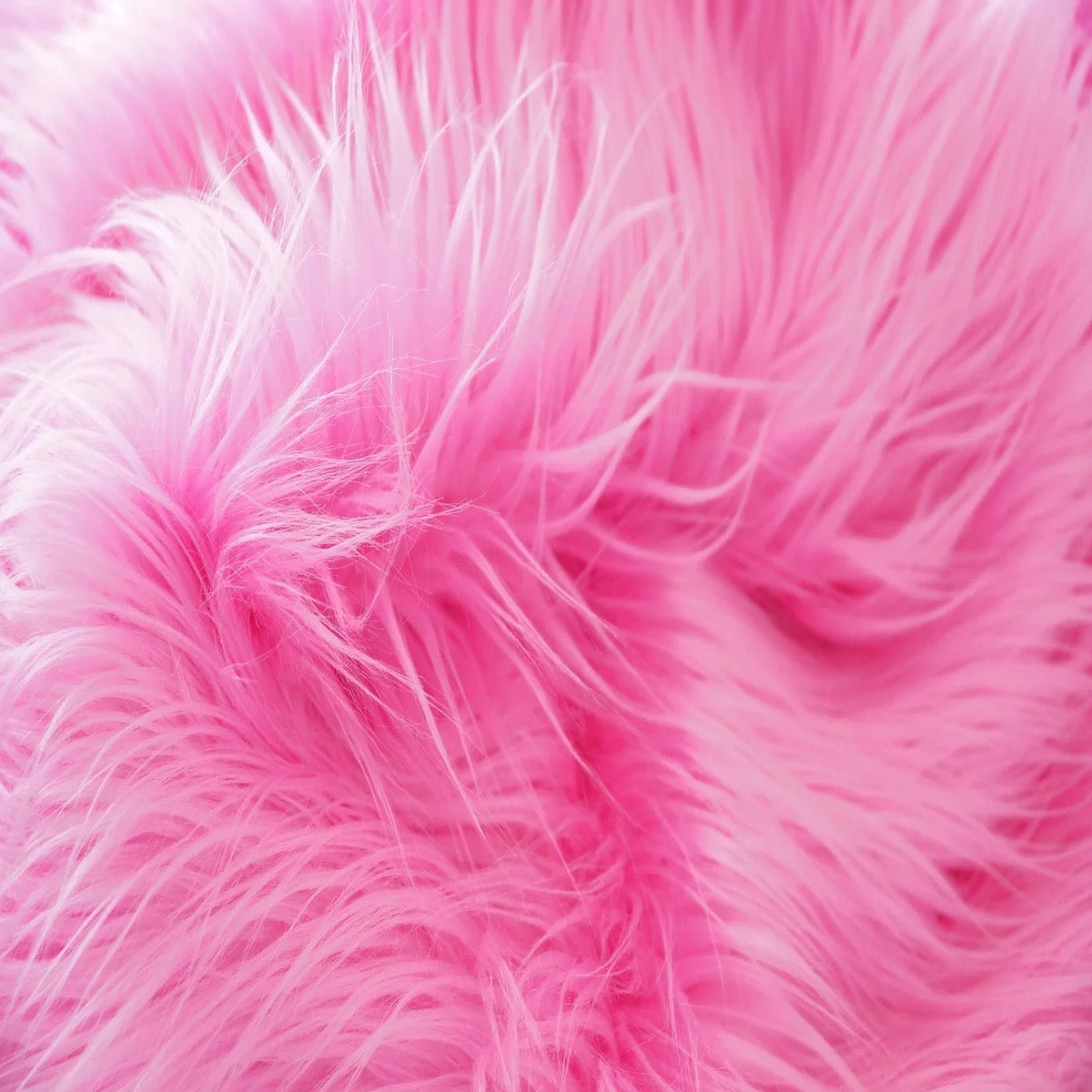 Pink Shaggy Long Pile Faux Fur Fabric (4") - Fashion Fabrics LLC
