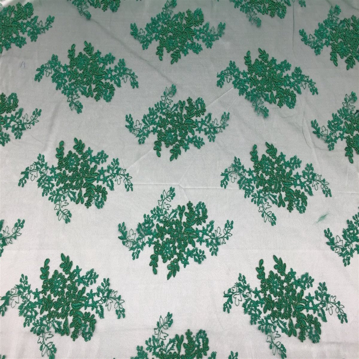 Green Oswald Embroidered Lace Fabric - Fashion Fabrics LLC