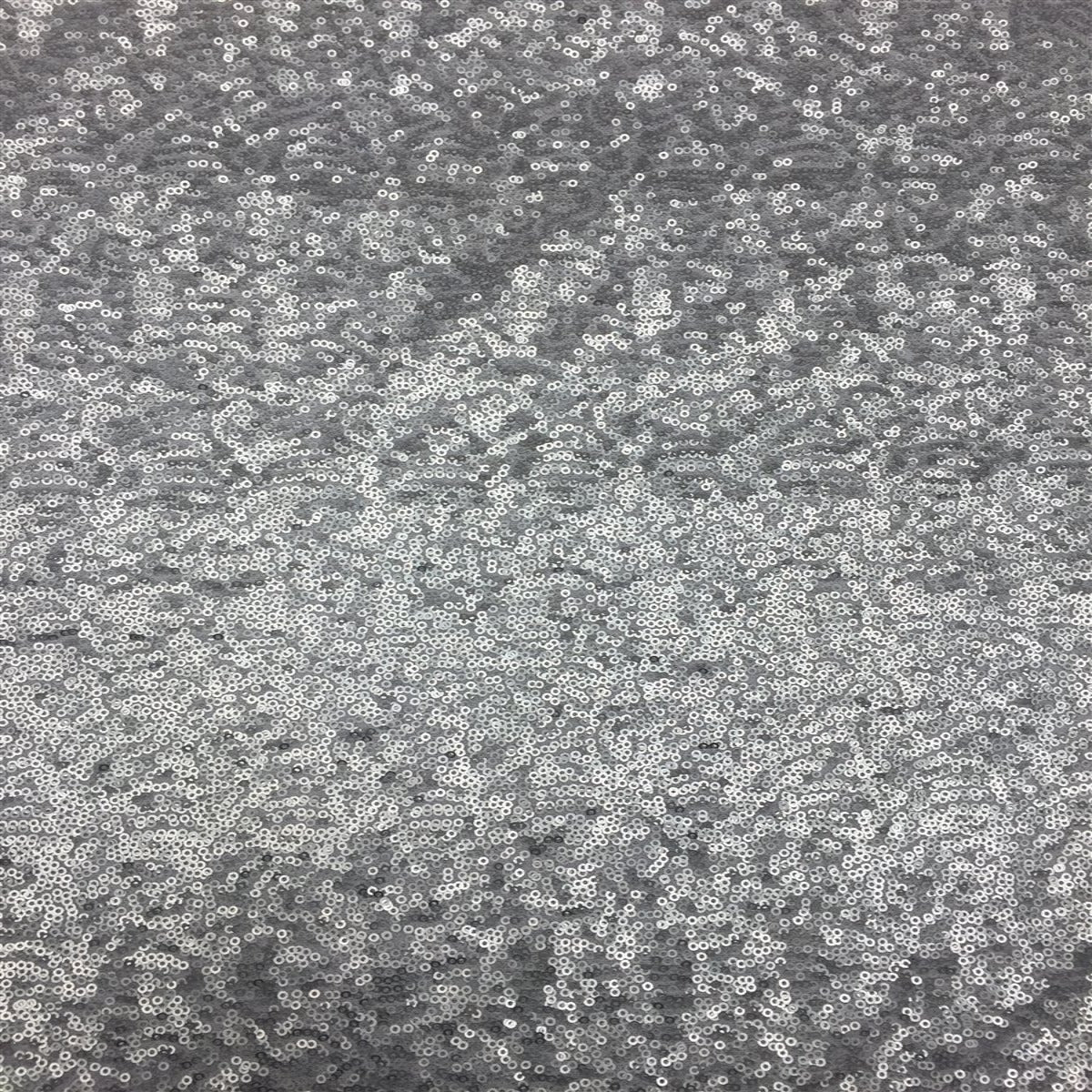 Matte Silver Mini Disc All Over Sequin Nylon Mesh Fabric - Fashion Fabrics LLC