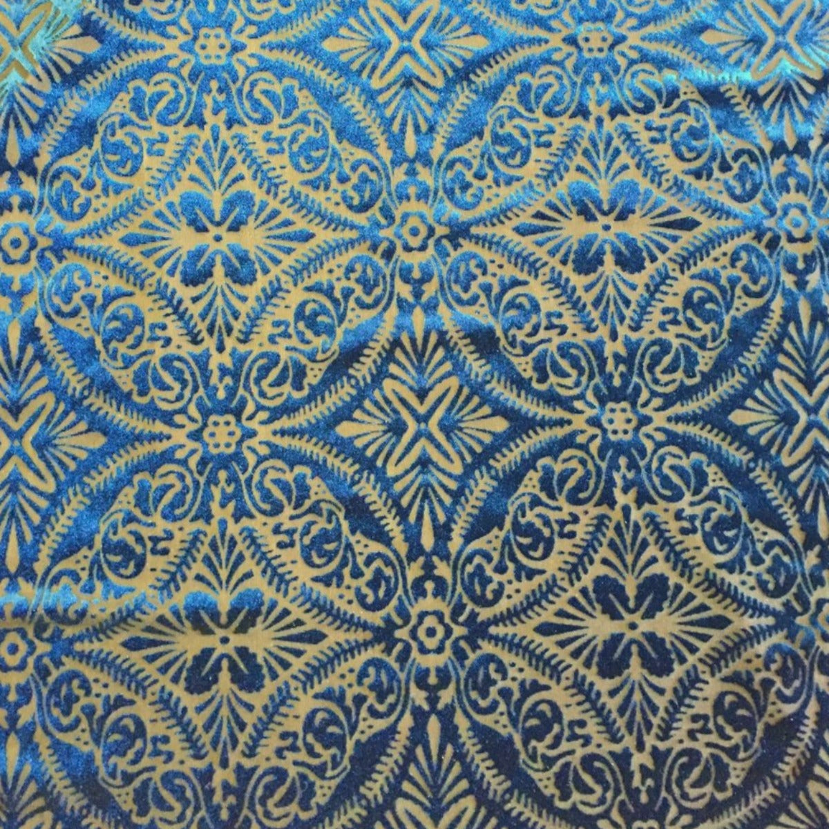 Blue Lili Burnout Stretch Velvet Spandex Fabric - Fashion Fabrics Los Angeles