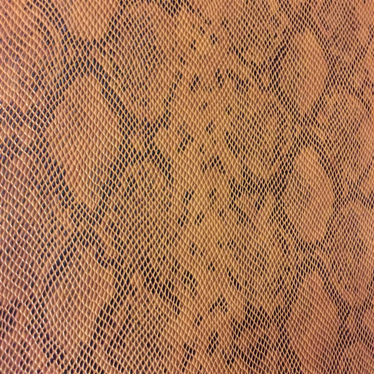 Caramel Matte Python Snake Skin Vinyl Fabric - Fashion Fabrics Los Angeles