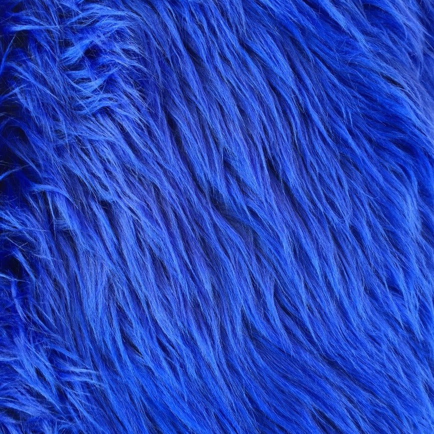 Royal Blue Luxury Long Pile Shaggy Faux Fur Fabric - Fashion Fabrics Los Angeles
