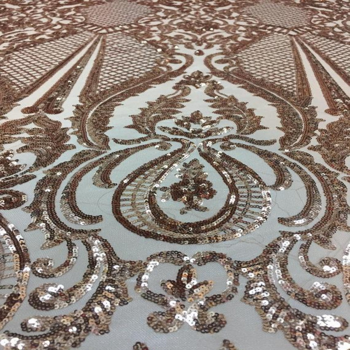 Blush Chantal Deluxe Sequins Lace Fabric - Fashion Fabrics LLC