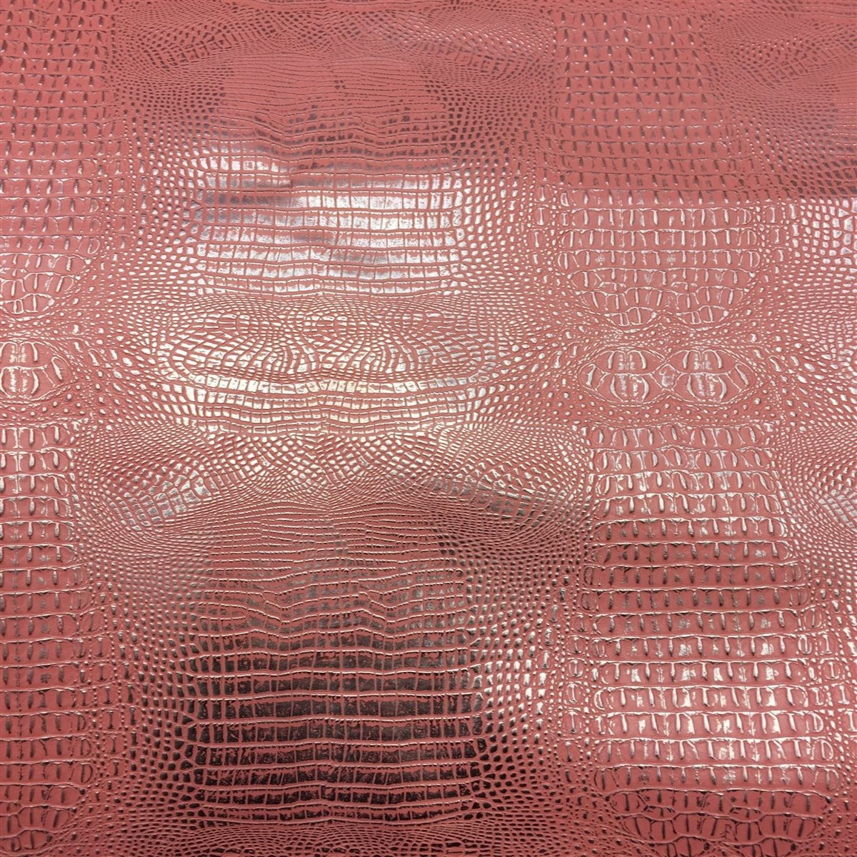 Pink Silver 2 Tone Metallic Gator Vinyl - Fashion Fabrics Los Angeles