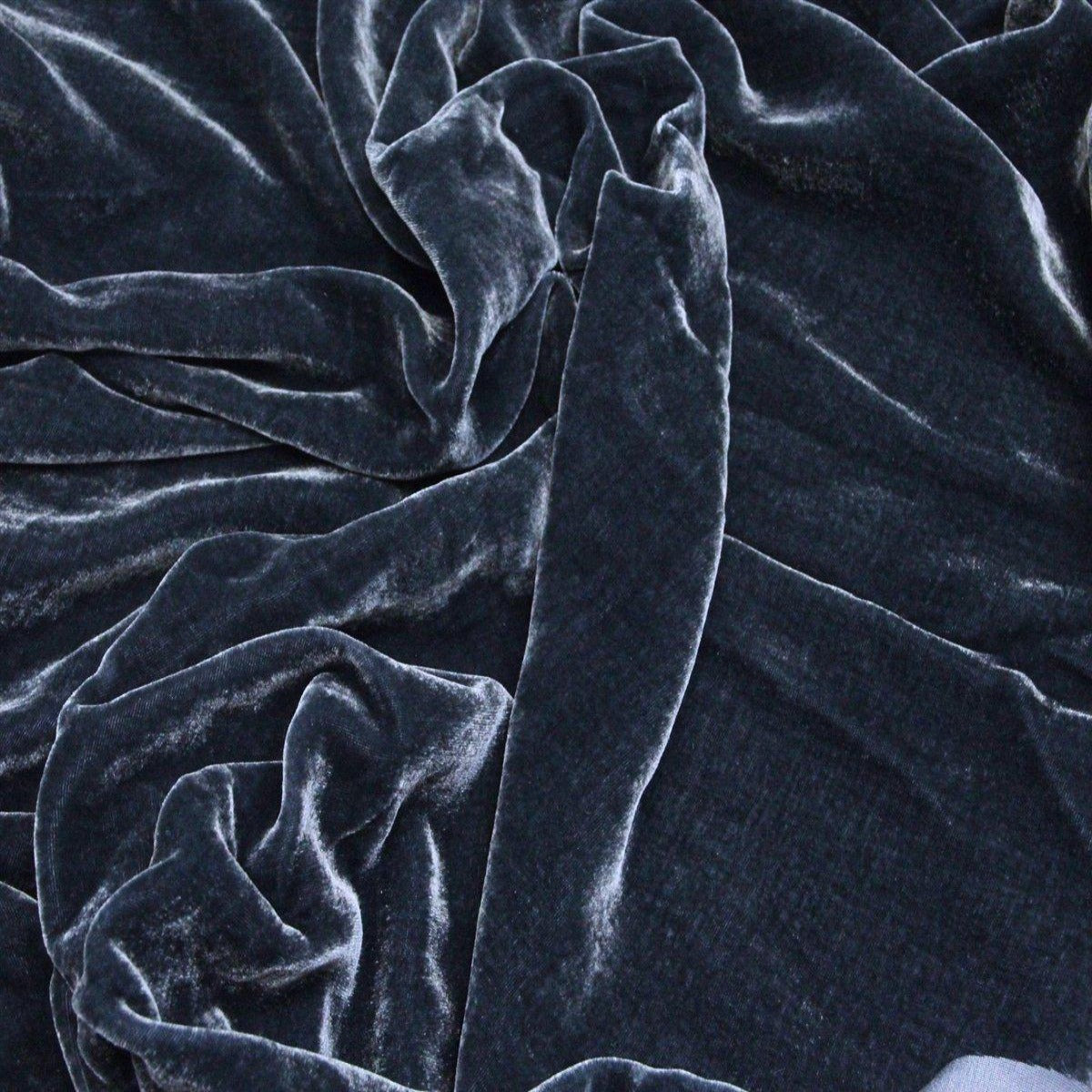 Charcoal Gray Silk Velvet Fabric - Fashion Fabrics Los Angeles