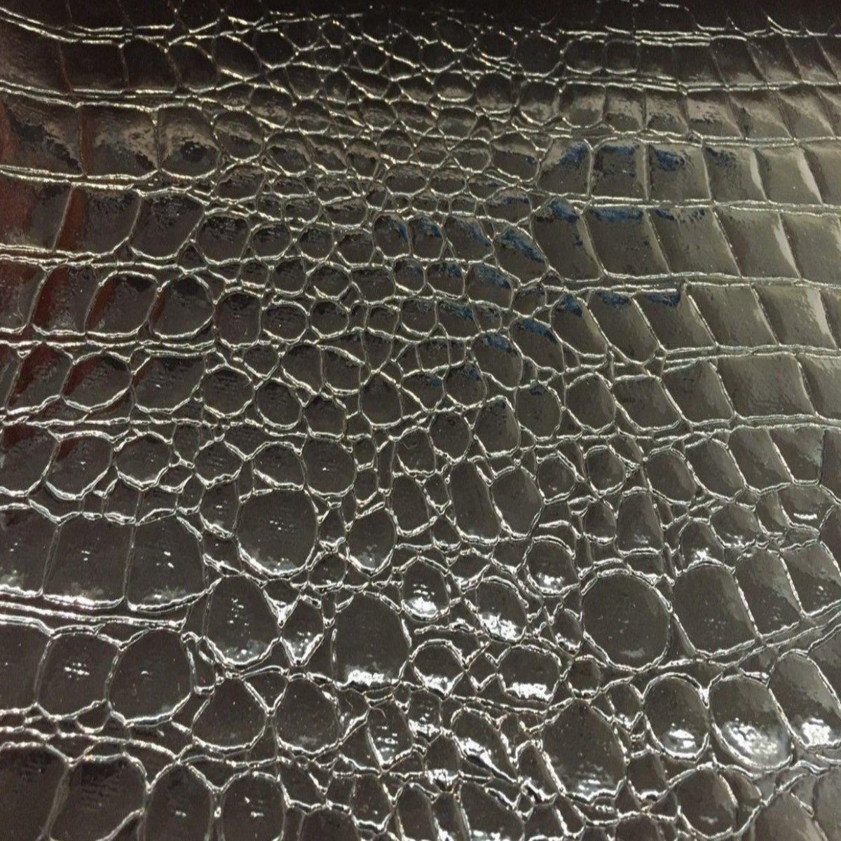 Black Crocodile Upholstery Vinyl Fabric - Fashion Fabrics Los Angeles