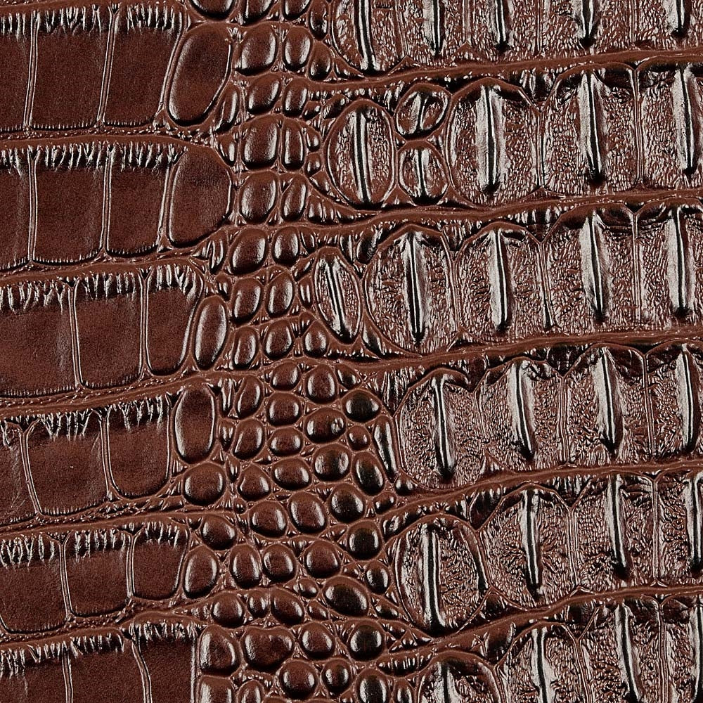 Dark Brown Metallic Gator Vinyl Fabric - Fashion Fabrics Los Angeles