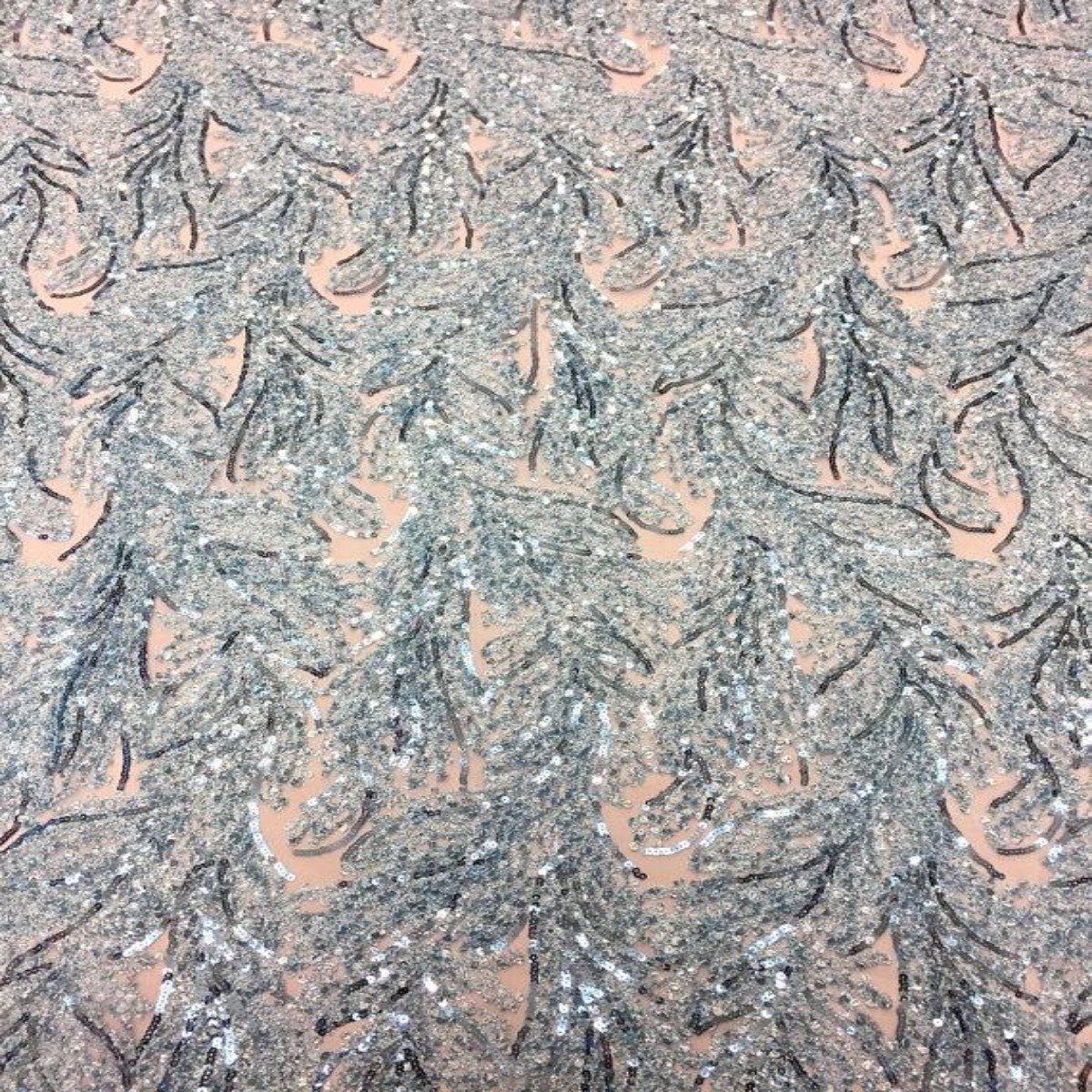 Baby Blue Cozy Pop Thread Floral Sequins Lace Fabric - Fashion Fabrics LLC