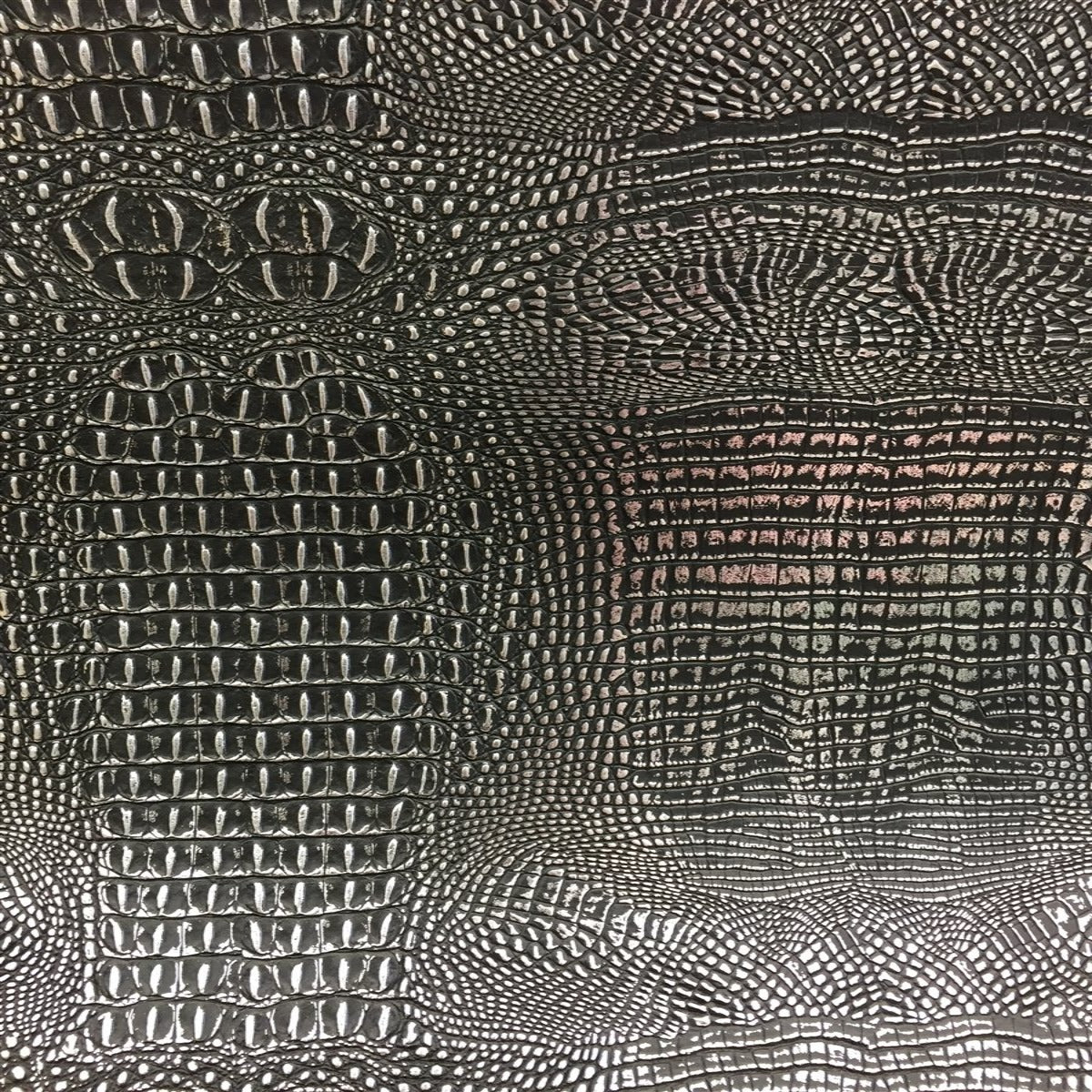 Black Silver 2 Tone Metallic Gator Vinyl - Fashion Fabrics Los Angeles
