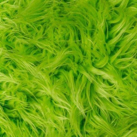 Lime Green Mongolian Long Pile Faux Fur Fabric - Fashion Fabrics Los Angeles