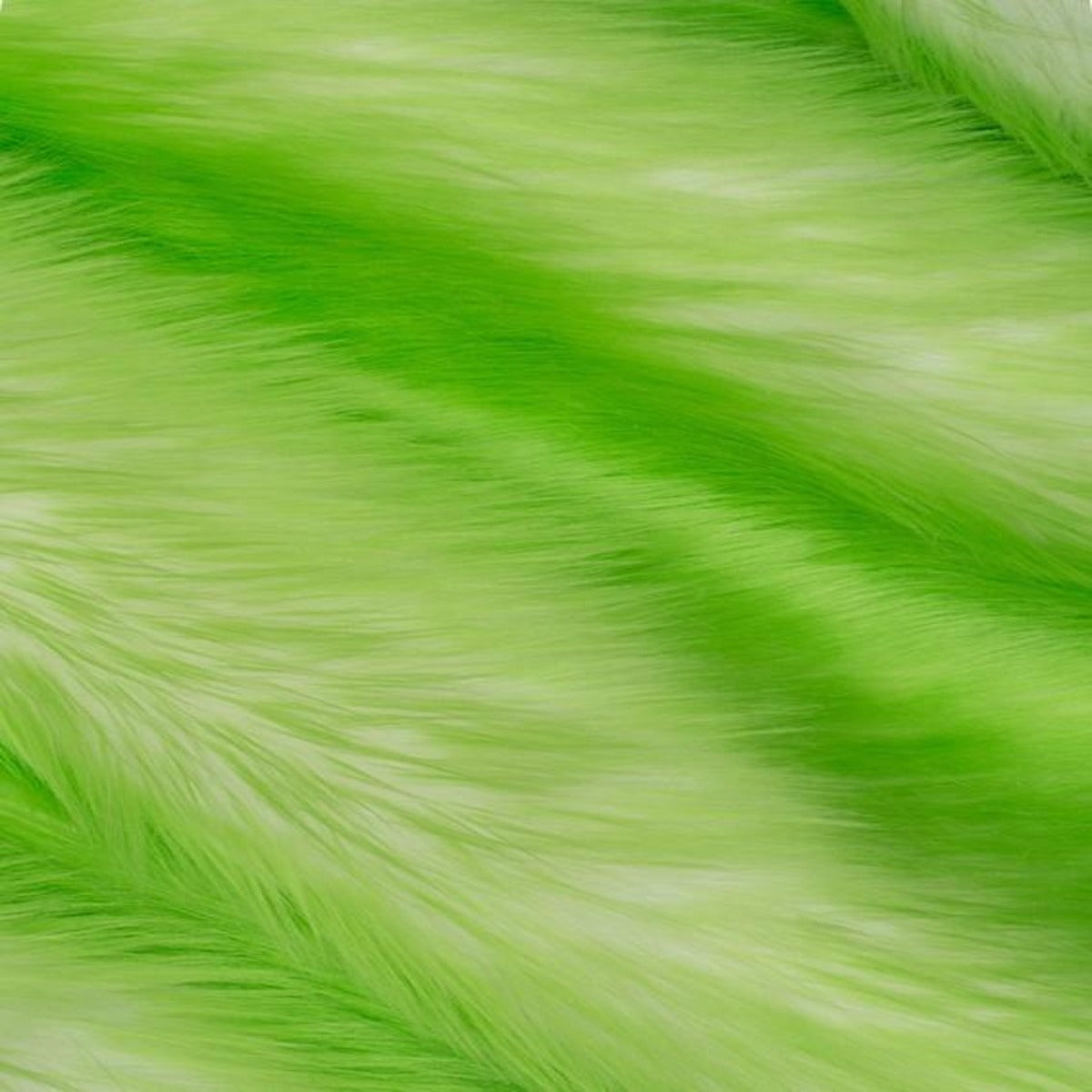 Lime Green | White Luxury Faux Fur Shag Fabric - Fashion Fabrics Los Angeles