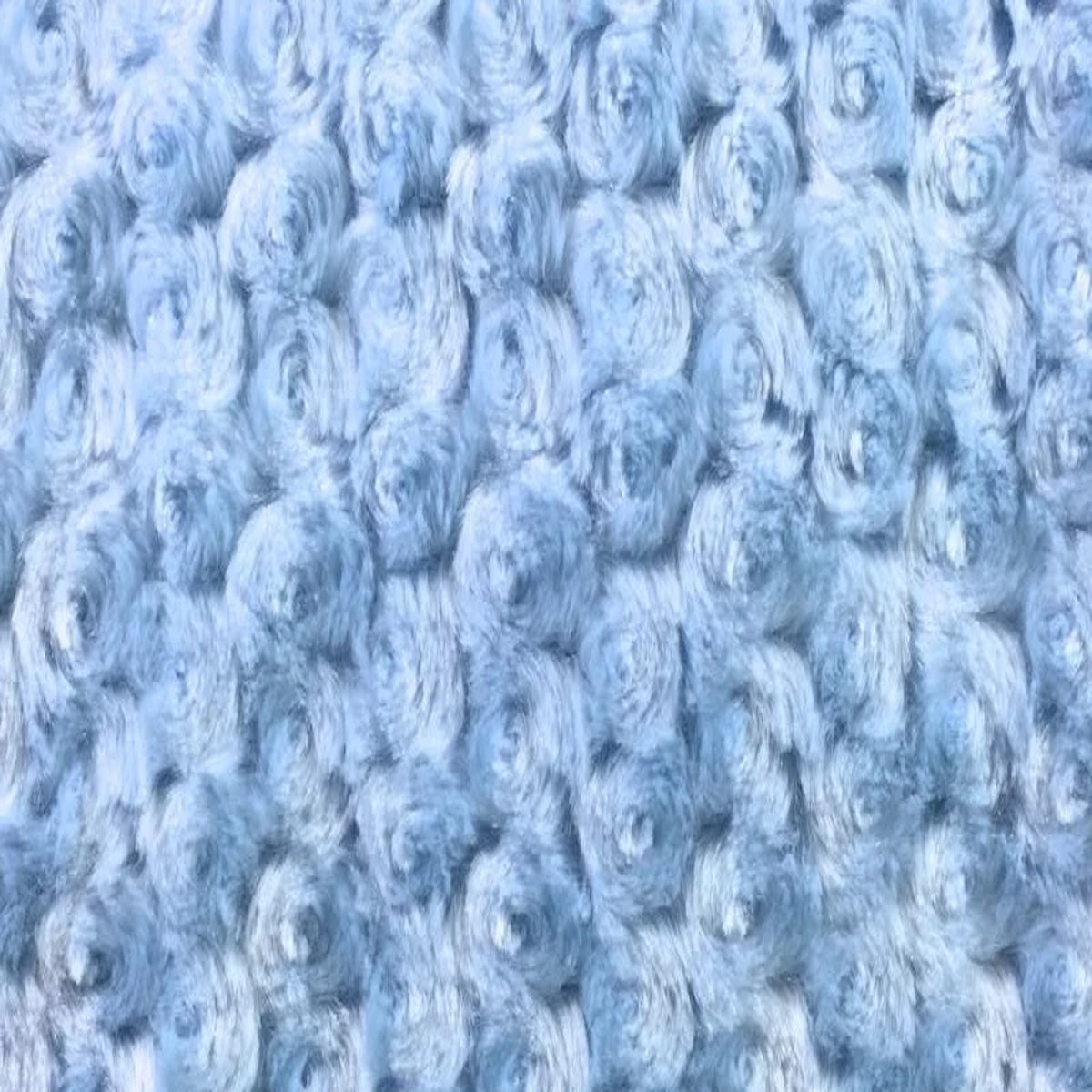 Baby Blue Swirl Rosebud Faux Fur Fabric - Fashion Fabrics LLC