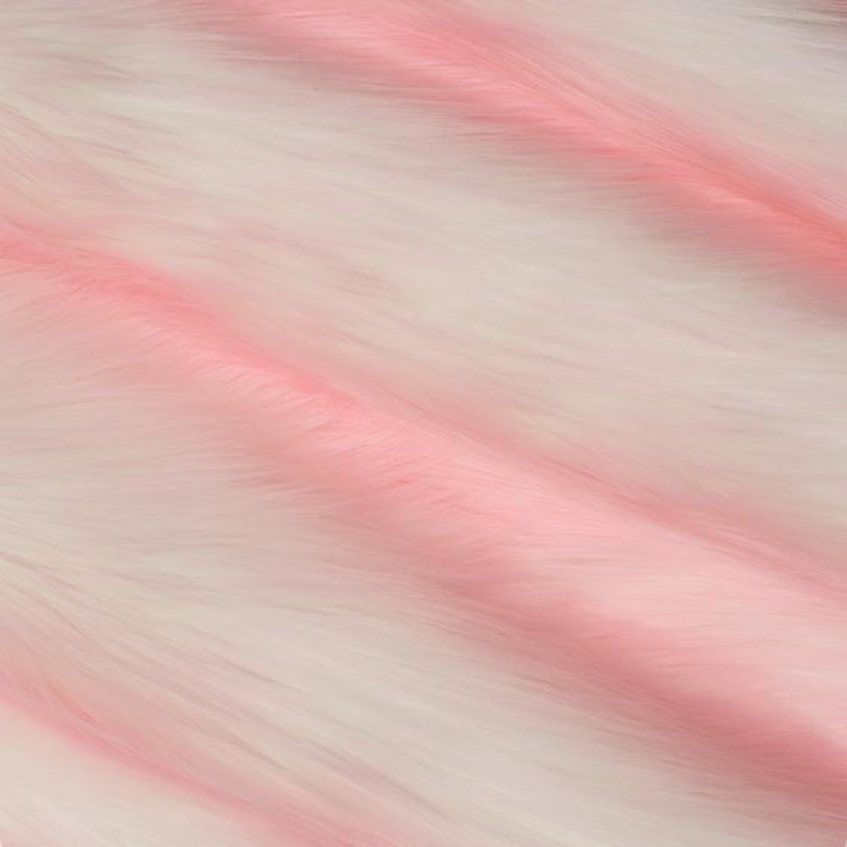 Baby Pink | White Luxury Faux Fur Shag Fabric - Fashion Fabrics Los Angeles