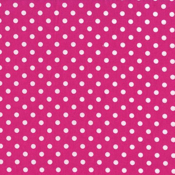 Hot Pink White Small Polka Dot Print Poly Cotton Fabric - Fashion Fabrics Los Angeles