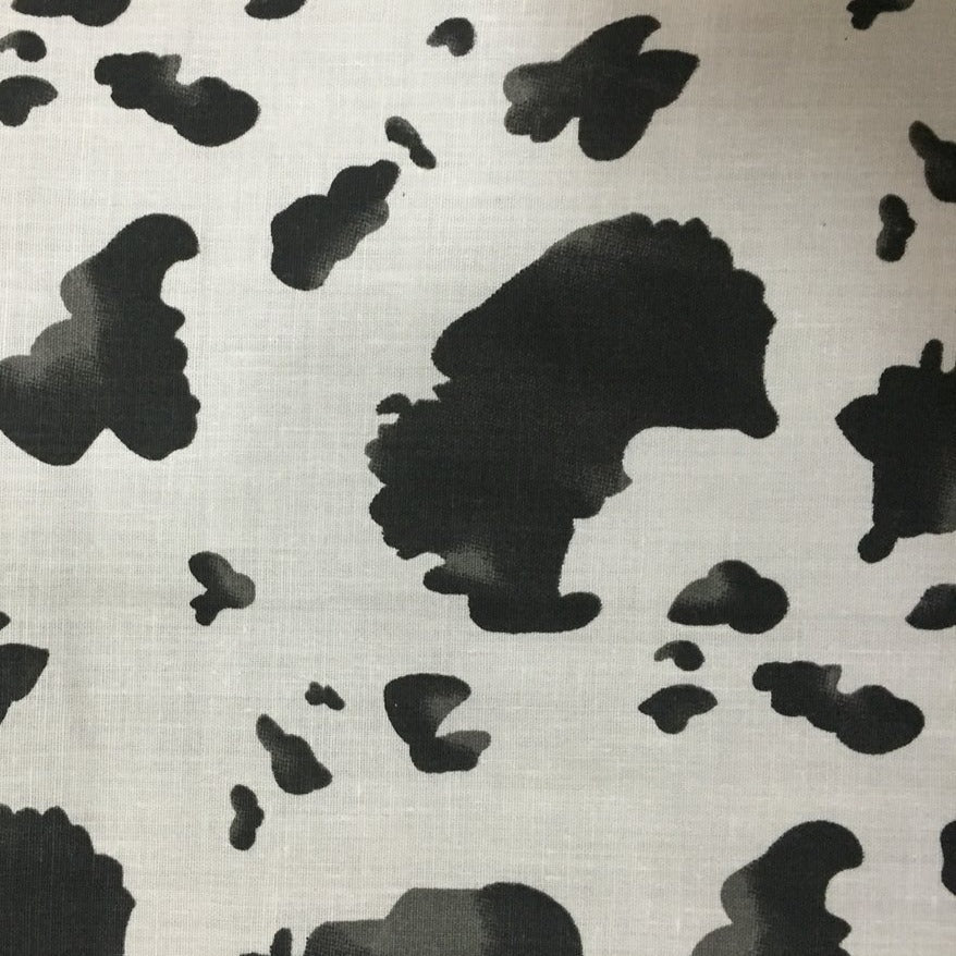 Black White Cow Print Poly Cotton Fabric - Fashion Fabrics Los Angeles