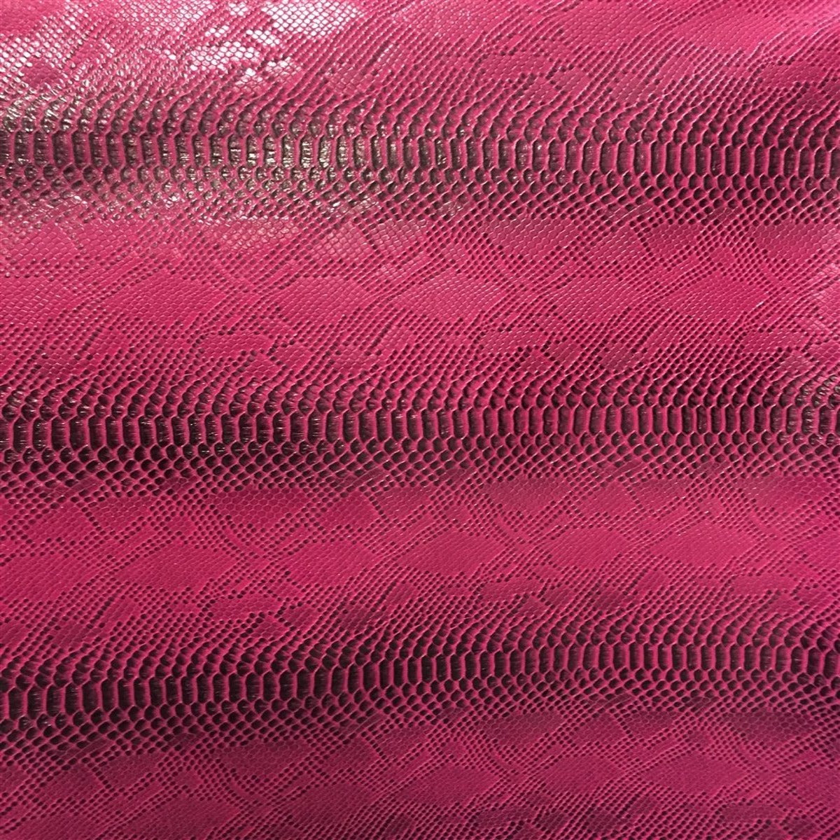 Pink Black Two Tone Faux Viper Sopythana Snake Skin Vinyl - Fashion Fabrics Los Angeles
