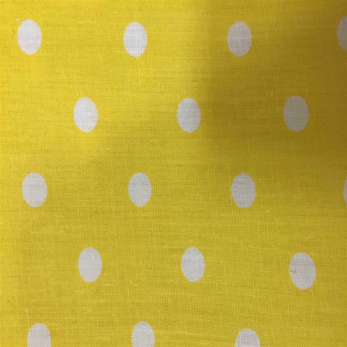 Yellow White Small Polka Dot Print Poly Cotton Fabric - Fashion Fabrics Los Angeles