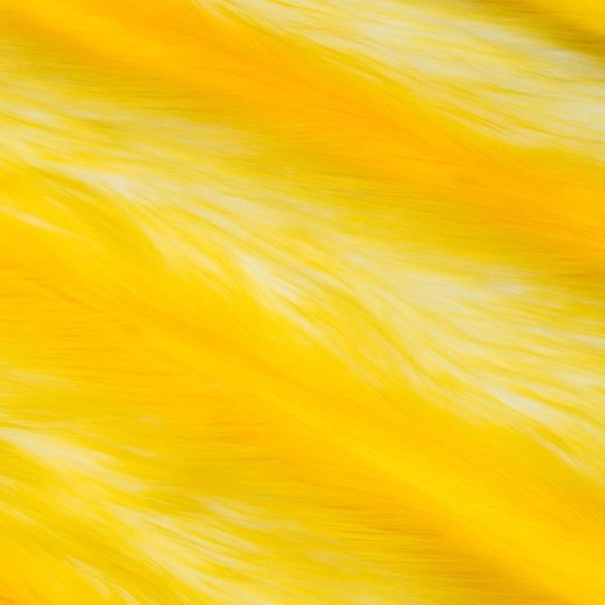 Yellow | White Luxury Faux Fur Shag Fabric - Fashion Fabrics Los Angeles