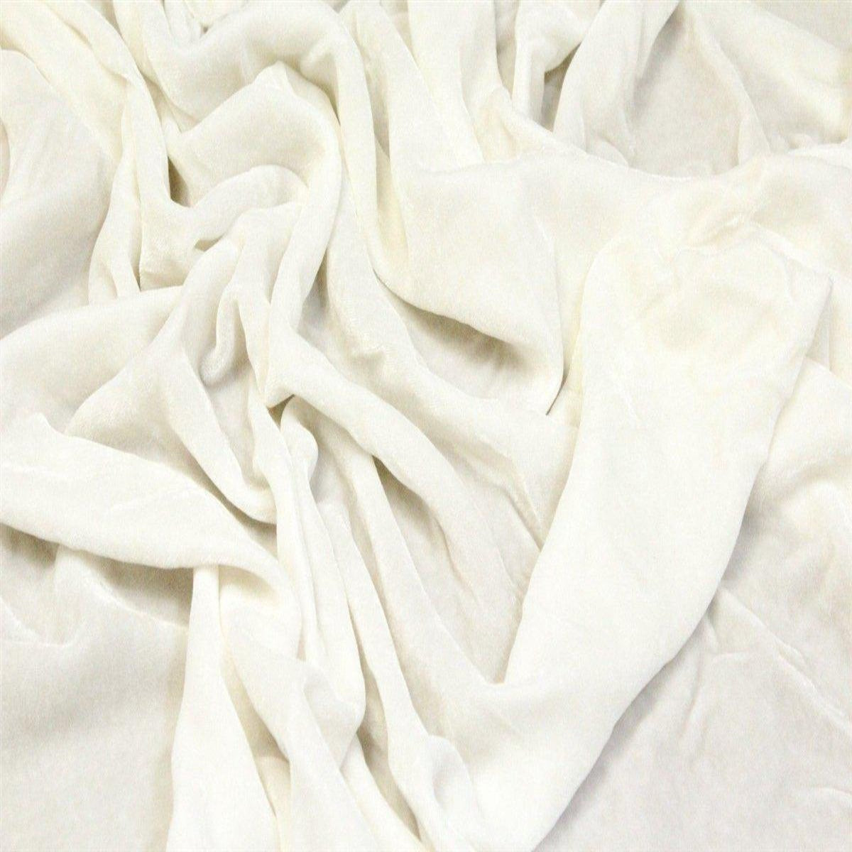 Off White Silk Velvet Fabric - Fashion Fabrics Los Angeles