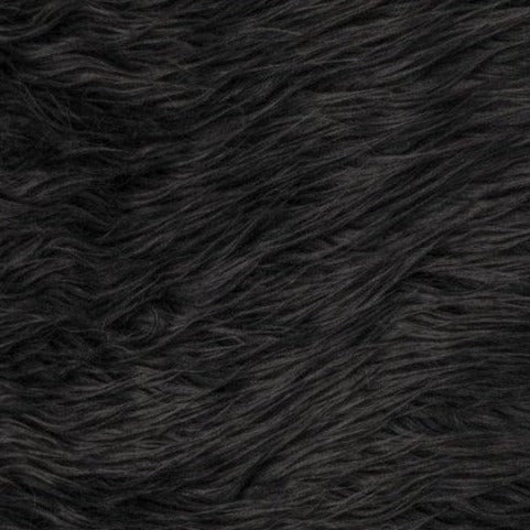 Black Mongolian Long Pile Faux Fur Fabric