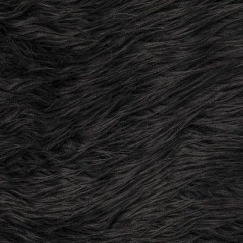 Black Mongolian Long Pile Faux Fur Fabric - Fashion Fabrics Los Angeles