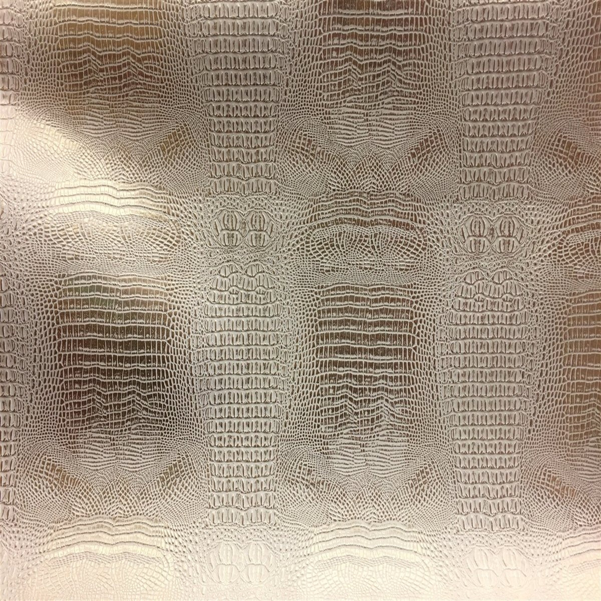 White Gold 2 Tone Metallic Gator Vinyl - Fashion Fabrics Los Angeles