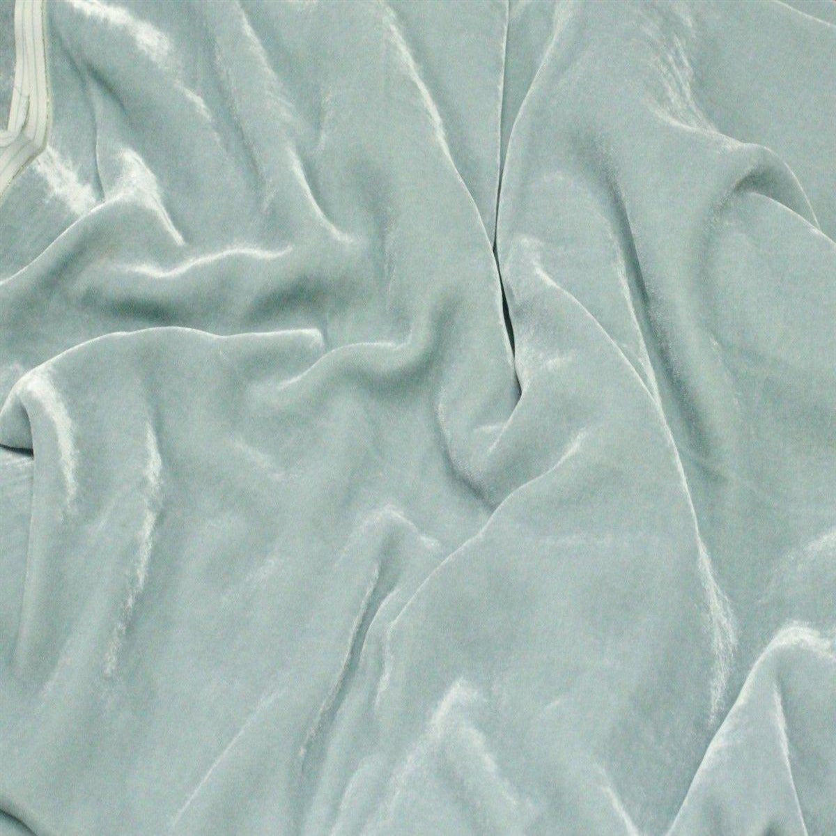 Ice Blue Silk Velvet Fabric - Fashion Fabrics Los Angeles