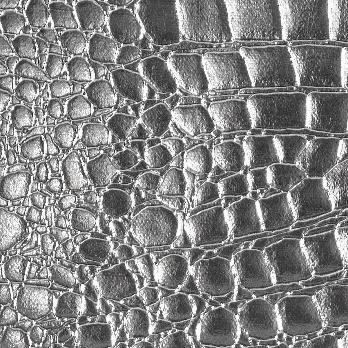 Silver Crocodile Vinyl Fabric - Fashion Fabrics Los Angeles