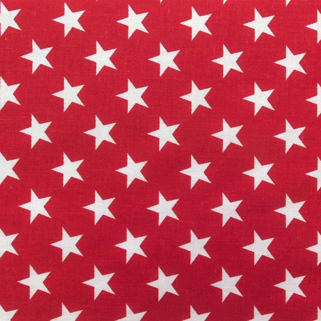 Red Patriotic Star Print Poly Cotton Fabric - Fashion Fabrics Los Angeles