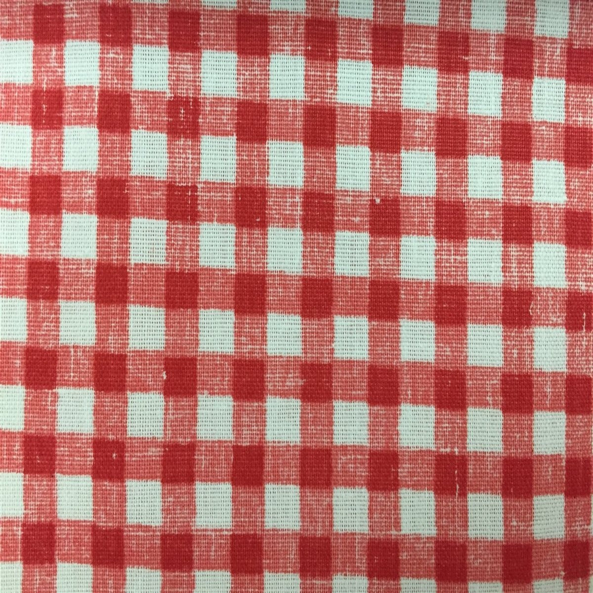 Red White Gingham Checkered Poly Cotton Fabric - Fashion Fabrics Los Angeles