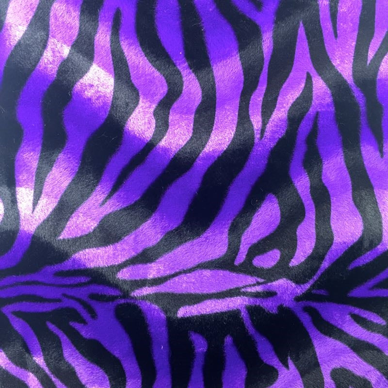 Purple Big Zebra Velboa Faux Fur Fabric - Fashion Fabrics Los Angeles
