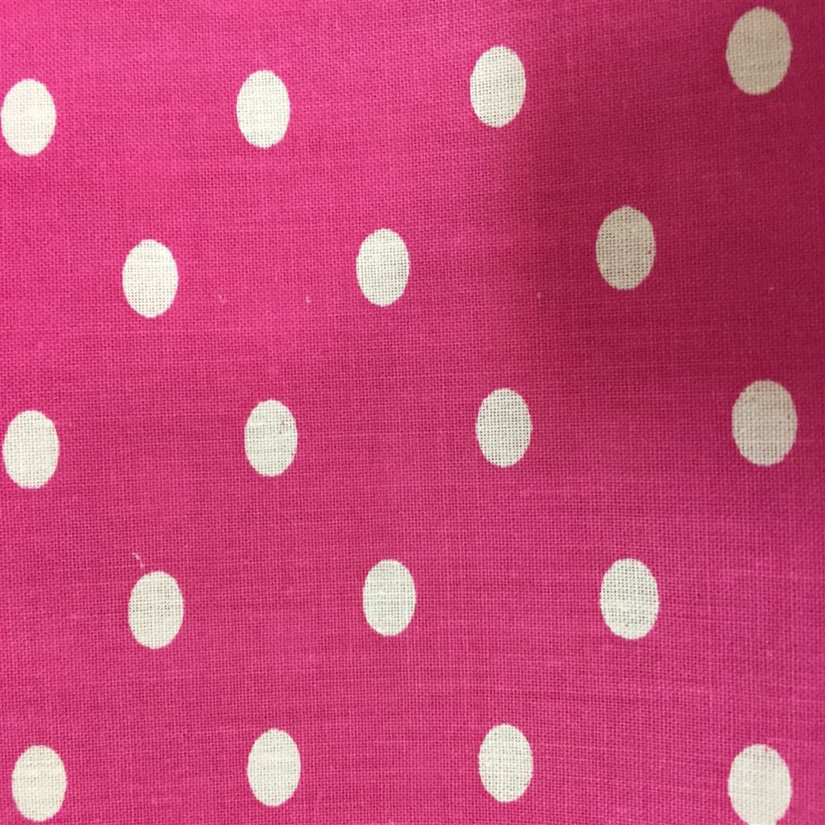 Hot Pink White Small Polka Dot Print Poly Cotton Fabric - Fashion Fabrics Los Angeles