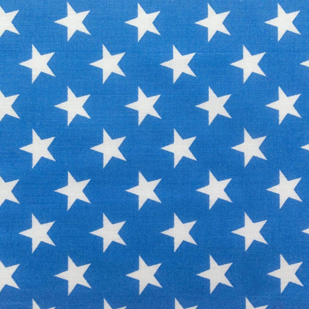 Blue Patriotic Star Print Poly Cotton Fabric - Fashion Fabrics Los Angeles