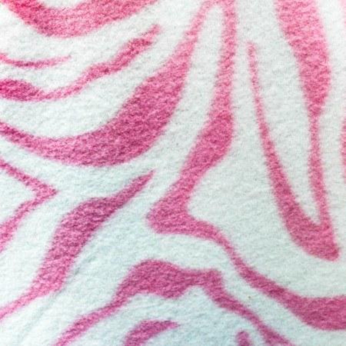 Baby Pink | White Zebra Print Fleece Fabric - Fashion Fabrics Los Angeles