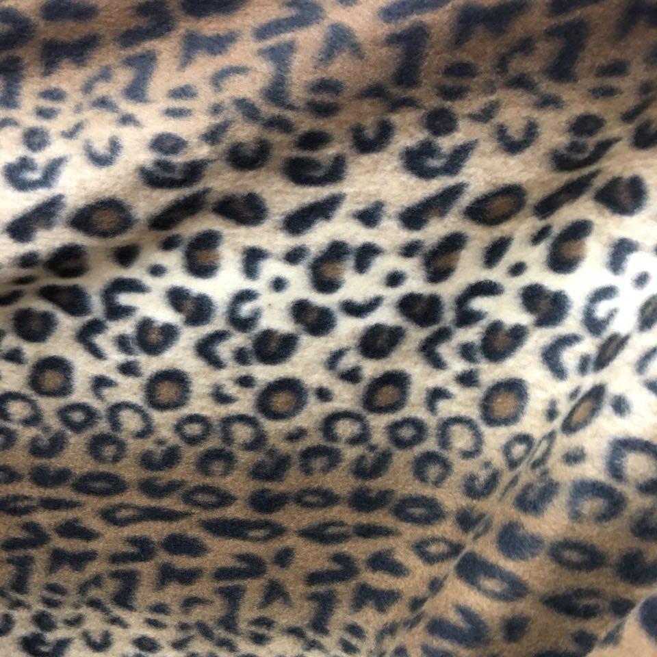 Brown Leopard Print Fleece Fabric - Fashion Fabrics Los Angeles