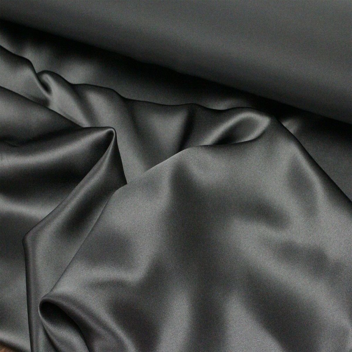 Charcoal Gray Silk Charmeuse Fabric - Fashion Fabrics Los Angeles