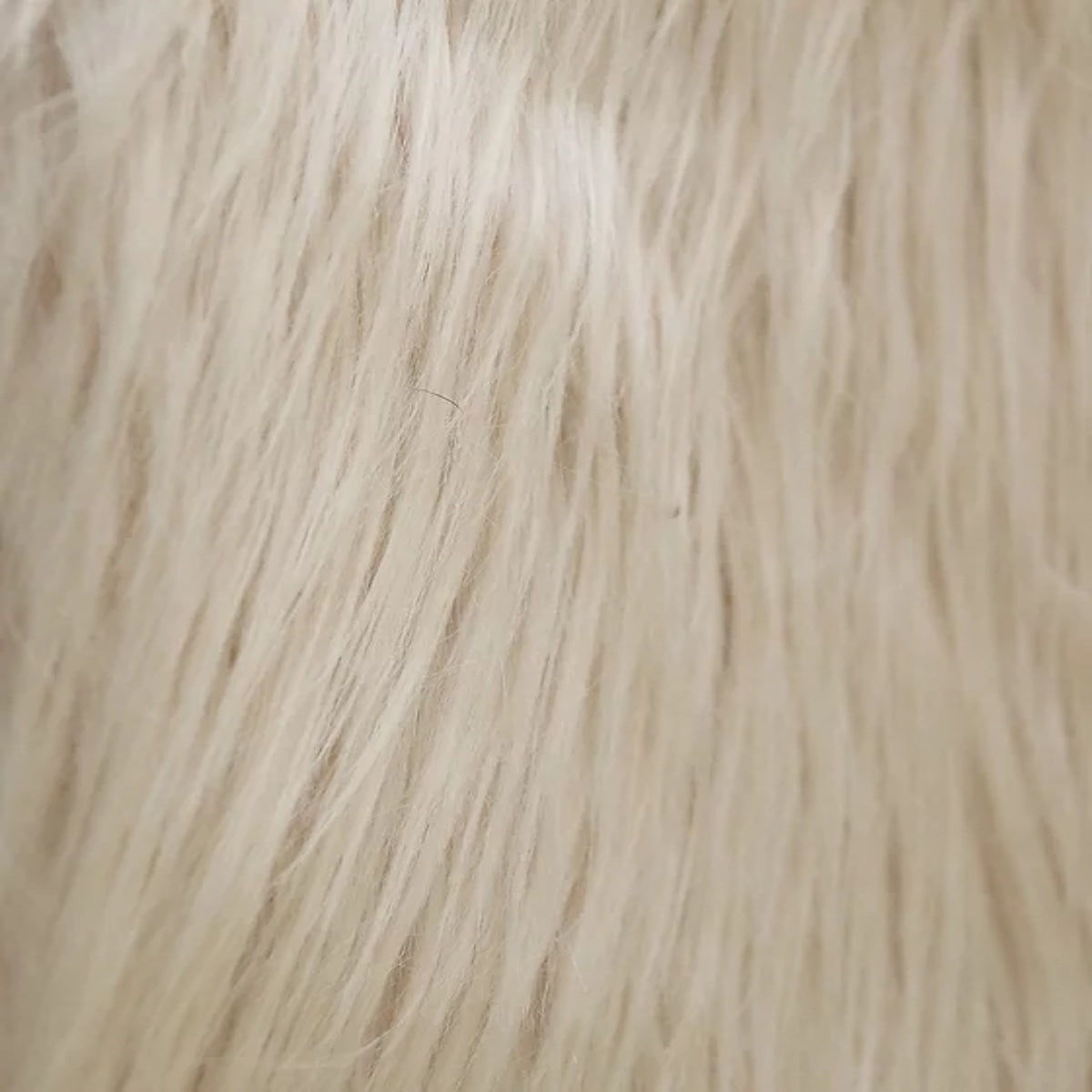 Cream Beige Shaggy Long Pile Faux Fur Fabric (4") - Fashion Fabrics LLC