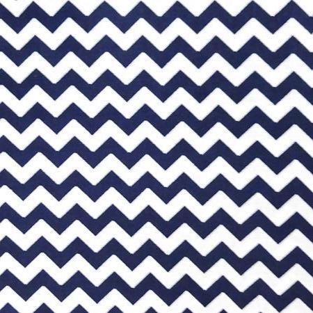 Navy White Half Inch Chevron Poly Cotton Fabric - Fashion Fabrics Los Angeles