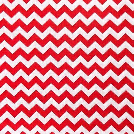 Red White Half Inch Chevron Poly Cotton Fabric - Fashion Fabrics Los Angeles