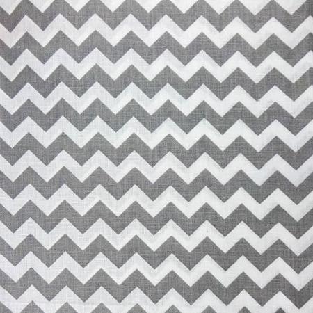 Light Grey White Half Inch Chevron Poly Cotton Fabric - Fashion Fabrics Los Angeles