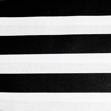 Black White One Inch Stripe Poly Cotton Fabric - Fashion Fabrics Los Angeles
