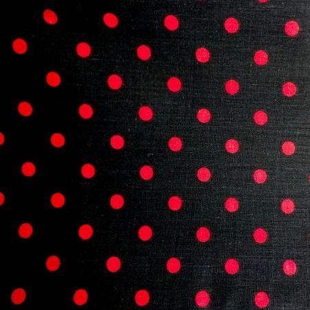 Black Red Small Polka Dot Print Poly Cotton Fabric - Fashion Fabrics Los Angeles