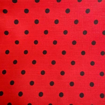 Red Black Small Polka Dot Print Poly Cotton Fabric - Fashion Fabrics Los Angeles