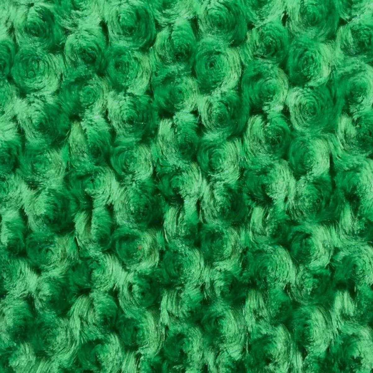 Emerald Green Swirl Rosebud Faux Fur Fabric - Fashion Fabrics LLC